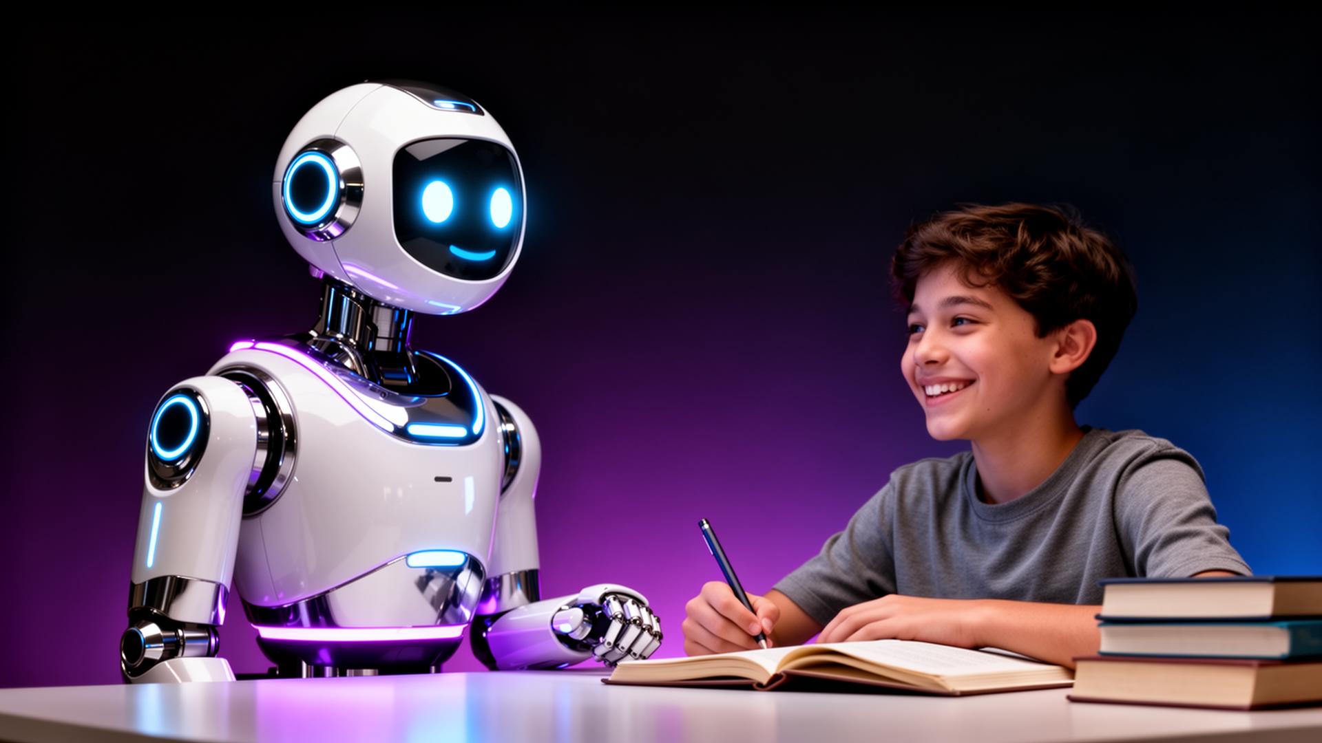 Mentora AI robot tutoring a student